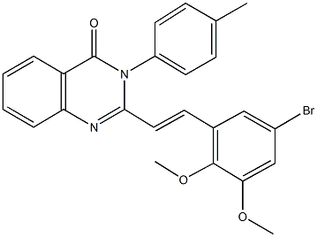 2-[2-(5-bromo-2,3-dimethoxyphenyl)vinyl]-3-(4-methylphenyl)-4(3H)-quinazolinone Struktur