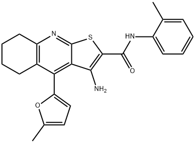 3-amino-4-(5-methyl-2-furyl)-N-(2-methylphenyl)-5,6,7,8-tetrahydrothieno[2,3-b]quinoline-2-carboxamide Struktur