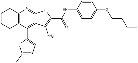 3-amino-N-(4-butoxyphenyl)-4-(5-methyl-2-furyl)-5,6,7,8-tetrahydrothieno[2,3-b]quinoline-2-carboxamide Struktur