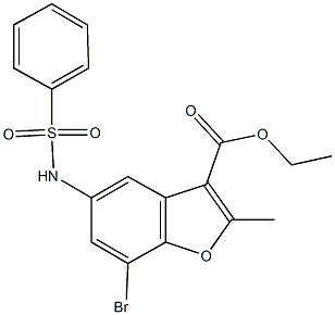 ethyl 7-bromo-2-methyl-5-[(phenylsulfonyl)amino]-1-benzofuran-3-carboxylate Struktur