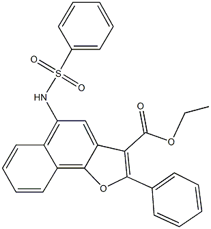 ethyl 2-phenyl-5-[(phenylsulfonyl)amino]naphtho[1,2-b]furan-3-carboxylate Struktur