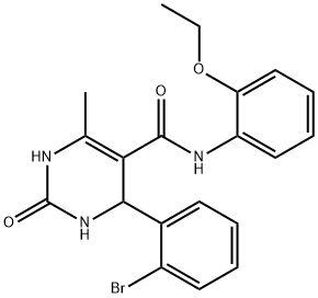 4-(2-bromophenyl)-N-(2-ethoxyphenyl)-6-methyl-2-oxo-1,2,3,4-tetrahydropyrimidine-5-carboxamide Struktur