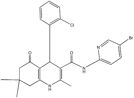 N-(5-bromopyridin-2-yl)-4-(2-chlorophenyl)-2,7,7-trimethyl-5-oxo-1,4,5,6,7,8-hexahydroquinoline-3-carboxamide Struktur