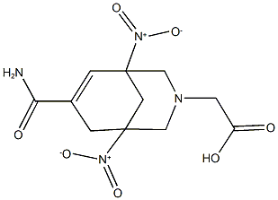 {7-(aminocarbonyl)-1,5-bisnitro-3-azabicyclo[3.3.1]non-6-en-3-yl}acetic acid Struktur