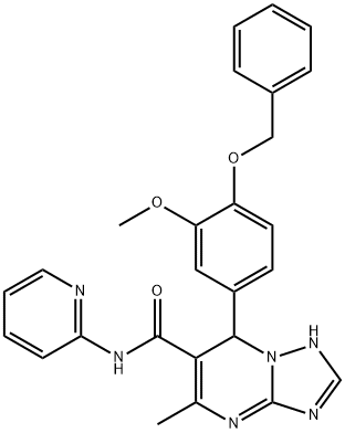 7-[4-(benzyloxy)-3-methoxyphenyl]-5-methyl-N-pyridin-2-yl-4,7-dihydro[1,2,4]triazolo[1,5-a]pyrimidine-6-carboxamide Struktur