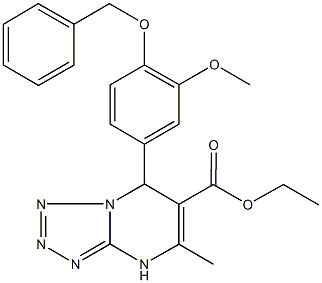 ethyl 7-[4-(benzyloxy)-3-methoxyphenyl]-5-methyl-4,7-dihydrotetraazolo[1,5-a]pyrimidine-6-carboxylate Struktur