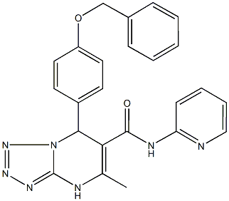 5-methyl-7-{4-[(phenylmethyl)oxy]phenyl}-N-pyridin-2-yl-4,7-dihydrotetraazolo[1,5-a]pyrimidine-6-carboxamide Struktur