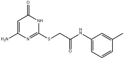 2-[(4-amino-6-oxo-1,6-dihydro-2-pyrimidinyl)sulfanyl]-N-(3-methylphenyl)acetamide Struktur