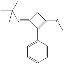 N-(tert-butyl)-N-[3-(methylsulfanyl)-2-phenyl-2-cyclobuten-1-ylidene]amine Struktur