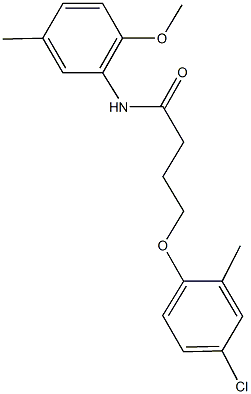 4-(4-chloro-2-methylphenoxy)-N-(2-methoxy-5-methylphenyl)butanamide Struktur