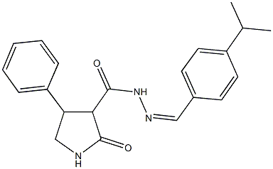 N'-(4-isopropylbenzylidene)-2-oxo-4-phenyl-3-pyrrolidinecarbohydrazide Struktur