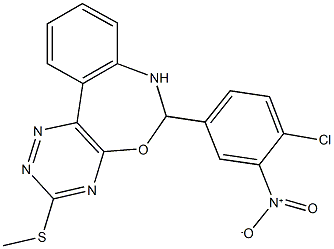 6-{4-chloro-3-nitrophenyl}-3-(methylsulfanyl)-6,7-dihydro[1,2,4]triazino[5,6-d][3,1]benzoxazepine Struktur