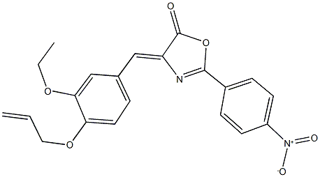 4-[4-(allyloxy)-3-ethoxybenzylidene]-2-{4-nitrophenyl}-1,3-oxazol-5(4H)-one Struktur