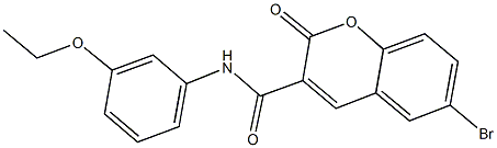 6-bromo-N-(3-ethoxyphenyl)-2-oxo-2H-chromene-3-carboxamide Struktur