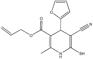 allyl 5-cyano-4-(2-furyl)-2-methyl-6-sulfanyl-1,4-dihydro-3-pyridinecarboxylate Struktur