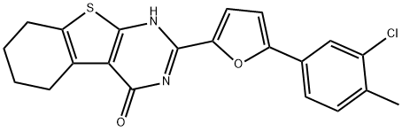 2-[5-(3-chloro-4-methylphenyl)-2-furyl]-5,6,7,8-tetrahydro[1]benzothieno[2,3-d]pyrimidin-4(3H)-one Struktur