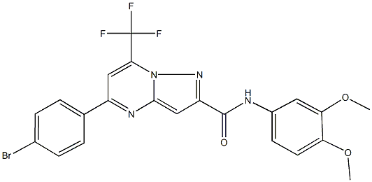 5-(4-bromophenyl)-N-(3,4-dimethoxyphenyl)-7-(trifluoromethyl)pyrazolo[1,5-a]pyrimidine-2-carboxamide Struktur