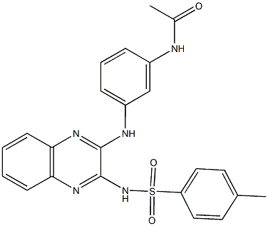 N-{3-[(3-{[(4-methylphenyl)sulfonyl]amino}-2-quinoxalinyl)amino]phenyl}acetamide Struktur