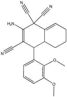 2-amino-4-(2,3-dimethoxyphenyl)-4a,5,6,7-tetrahydro-1,1,3(4H)-naphthalenetricarbonitrile Struktur