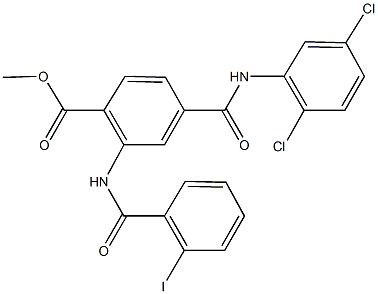 methyl 4-[(2,5-dichloroanilino)carbonyl]-2-[(2-iodobenzoyl)amino]benzoate Struktur