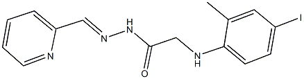 2-(4-iodo-2-methylanilino)-N'-(2-pyridinylmethylene)acetohydrazide Struktur