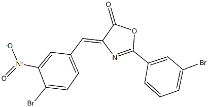 4-{4-bromo-3-nitrobenzylidene}-2-(3-bromophenyl)-1,3-oxazol-5(4H)-one Struktur