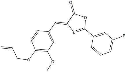 4-[4-(allyloxy)-3-methoxybenzylidene]-2-(3-fluorophenyl)-1,3-oxazol-5(4H)-one Struktur