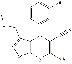 6-amino-4-(3-bromophenyl)-3-(methoxymethyl)-4,7-dihydroisoxazolo[5,4-b]pyridine-5-carbonitrile Struktur