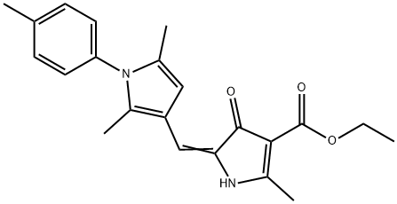 ethyl 5-{[2,5-dimethyl-1-(4-methylphenyl)-1H-pyrrol-3-yl]methylene}-2-methyl-4-oxo-4,5-dihydro-1H-pyrrole-3-carboxylate Struktur