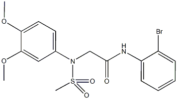 N-(2-bromophenyl)-2-[3,4-dimethoxy(methylsulfonyl)anilino]acetamide Struktur