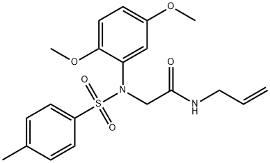 N-allyl-2-{2,5-dimethoxy[(4-methylphenyl)sulfonyl]anilino}acetamide Struktur