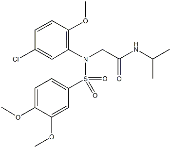 2-{5-chloro[(3,4-dimethoxyphenyl)sulfonyl]-2-methoxyanilino}-N-isopropylacetamide Struktur