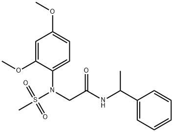 2-[2,4-dimethoxy(methylsulfonyl)anilino]-N-(1-phenylethyl)acetamide Struktur