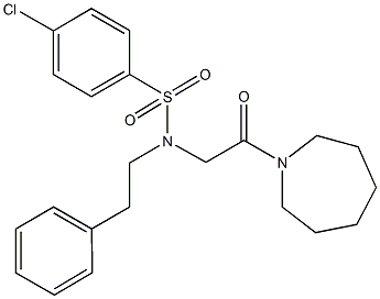 N-[2-(1-azepanyl)-2-oxoethyl]-4-chloro-N-(2-phenylethyl)benzenesulfonamide Struktur