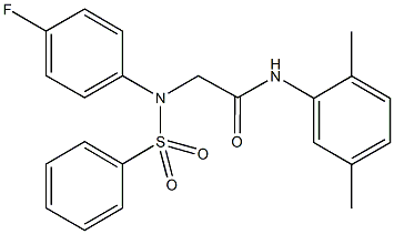 N-(2,5-dimethylphenyl)-2-[(4-fluorophenyl)(phenylsulfonyl)amino]acetamide Struktur