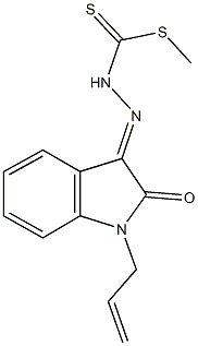 methyl 2-(1-allyl-2-oxo-1,2-dihydro-3H-indol-3-ylidene)hydrazinecarbodithioate Struktur