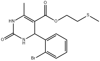 2-(methylsulfanyl)ethyl 4-(2-bromophenyl)-6-methyl-2-oxo-1,2,3,4-tetrahydro-5-pyrimidinecarboxylate Struktur