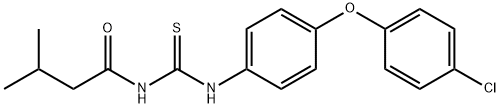 N-[4-(4-chlorophenoxy)phenyl]-N'-(3-methylbutanoyl)thiourea Struktur