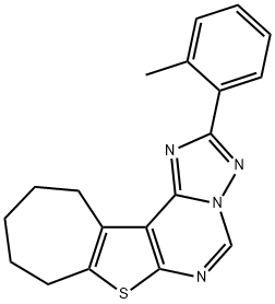 2-(2-methylphenyl)-9,10,11,12-tetrahydro-8H-cyclohepta[4,5]thieno[3,2-e][1,2,4]triazolo[1,5-c]pyrimidine Struktur