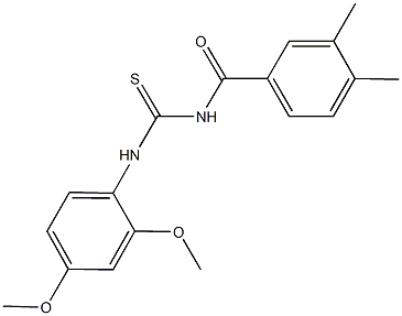 N-(2,4-dimethoxyphenyl)-N'-(3,4-dimethylbenzoyl)thiourea Struktur