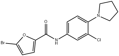 5-bromo-N-[3-chloro-4-(1-pyrrolidinyl)phenyl]-2-furamide Struktur