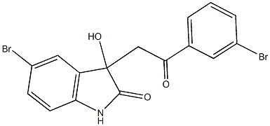 5-bromo-3-[2-(3-bromophenyl)-2-oxoethyl]-3-hydroxy-1,3-dihydro-2H-indol-2-one Struktur