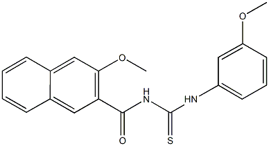 N-(3-methoxy-2-naphthoyl)-N'-(3-methoxyphenyl)thiourea Struktur