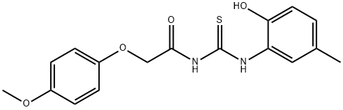 N-(2-hydroxy-5-methylphenyl)-N'-[(4-methoxyphenoxy)acetyl]thiourea Struktur