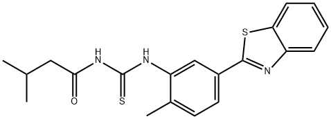 N-[5-(1,3-benzothiazol-2-yl)-2-methylphenyl]-N'-(3-methylbutanoyl)thiourea Struktur