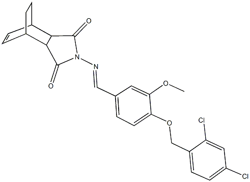 4-({4-[(2,4-dichlorobenzyl)oxy]-3-methoxybenzylidene}amino)-4-azatricyclo[5.2.2.0~2,6~]undec-8-ene-3,5-dione Struktur