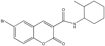 6-bromo-N-(2-methylcyclohexyl)-2-oxo-2H-chromene-3-carboxamide Struktur