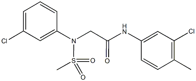 N-(3-chloro-4-methylphenyl)-2-[3-chloro(methylsulfonyl)anilino]acetamide Struktur