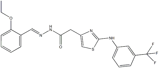 N'-(2-ethoxybenzylidene)-2-{2-[3-(trifluoromethyl)anilino]-1,3-thiazol-4-yl}acetohydrazide Struktur