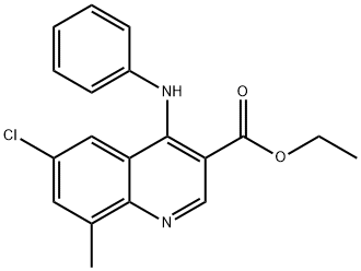 ethyl 4-anilino-6-chloro-8-methyl-3-quinolinecarboxylate Struktur